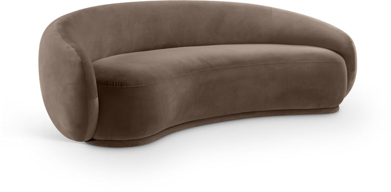Emery 95" Velvet Upholstered Sofa in Brown - 44044Brown-S