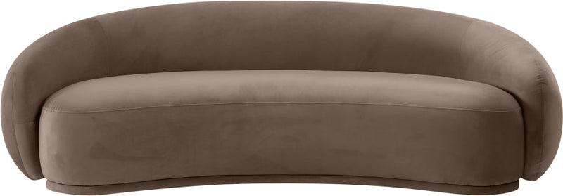 Emery 95" Velvet Upholstered Sofa in Brown - 44044Brown-S