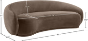 Emery 95" Velvet Upholstered Sofa in Brown - 44044Brown-S