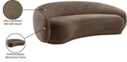 Emery 95" Velvet Upholstered Sofa in Brown - 44044Brown-S