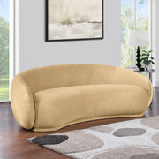 Emery 95" Velvet Upholstered Sofa in Camel - 44044Camel-S