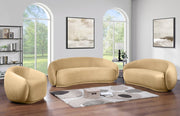 Emery 95" Velvet Upholstered Sofa in Camel - 44044Camel-S