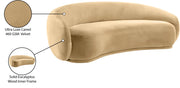 Emery 95" Velvet Upholstered Sofa in Camel - 44044Camel-S