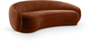Emery 95" Velvet Upholstered Sofa in Cognac - 44044Cognac-S