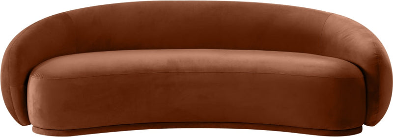 Emery 95" Velvet Upholstered Sofa in Cognac - 44044Cognac-S