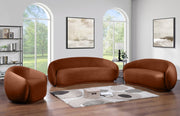 Emery 95" Velvet Upholstered Sofa in Cognac - 44044Cognac-S