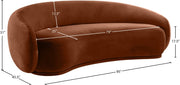 Emery 95" Velvet Upholstered Sofa in Cognac - 44044Cognac-S