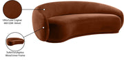 Emery 95" Velvet Upholstered Sofa in Cognac - 44044Cognac-S