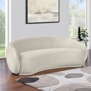 Emery 95" Velvet Upholstered Sofa in Cream - 44044Cream-S