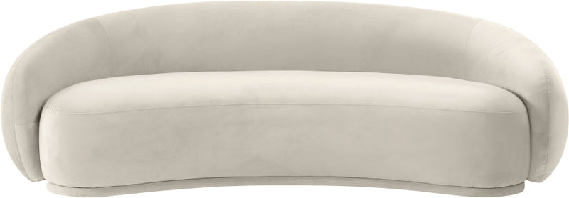 Emery 95" Velvet Upholstered Sofa in Cream - 44044Cream-S