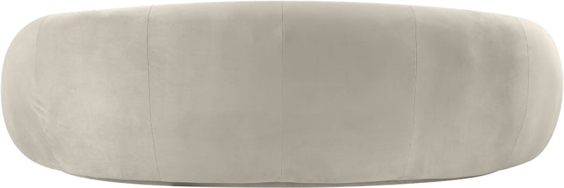 Emery 95" Velvet Upholstered Sofa in Cream - 44044Cream-S