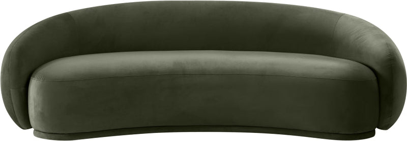 Emery 95" Velvet Upholstered Sofa in Green - 44044Green-S