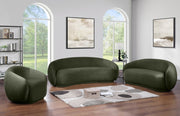 Emery 95" Velvet Upholstered Sofa in Green - 44044Green-S