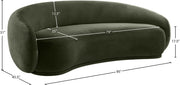 Emery 95" Velvet Upholstered Sofa in Green - 44044Green-S