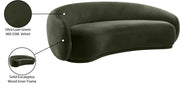 Emery 95" Velvet Upholstered Sofa in Green - 44044Green-S
