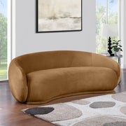 Emery 95" Velvet Upholstered Sofa in Saddle - 44044Saddle-S