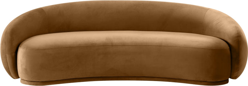 Emery 95" Velvet Upholstered Sofa in Saddle - 44044Saddle-S
