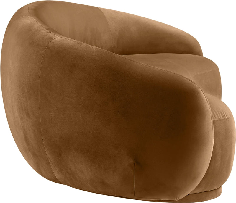 Emery 95" Velvet Upholstered Sofa in Saddle - 44044Saddle-S