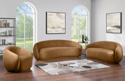 Emery 95" Velvet Upholstered Sofa in Saddle - 44044Saddle-S