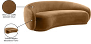 Emery 95" Velvet Upholstered Sofa in Saddle - 44044Saddle-S