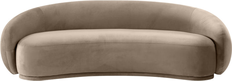 Emery 95" Velvet Upholstered Sofa in Taupe - 44044Taupe-S