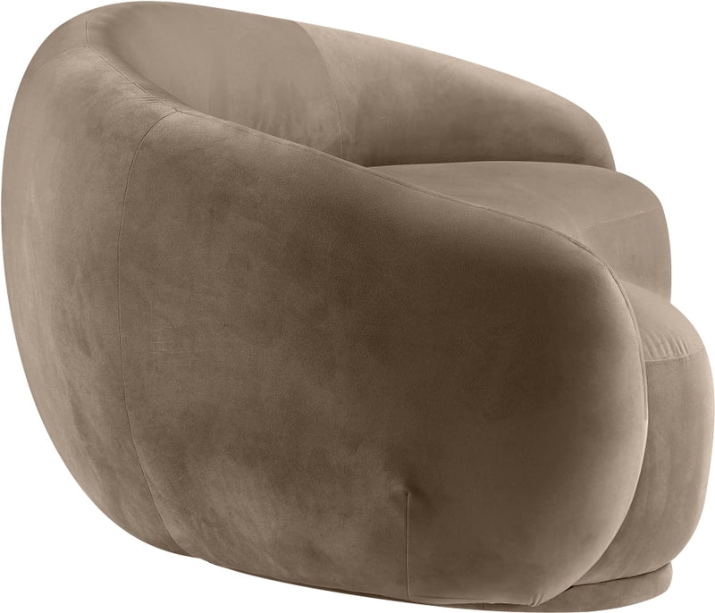 Emery 95" Velvet Upholstered Sofa in Taupe - 44044Taupe-S