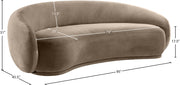 Emery 95" Velvet Upholstered Sofa in Taupe - 44044Taupe-S