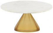 Emery Marble Top And Steel Base Coffee Table in White - 285-CT
