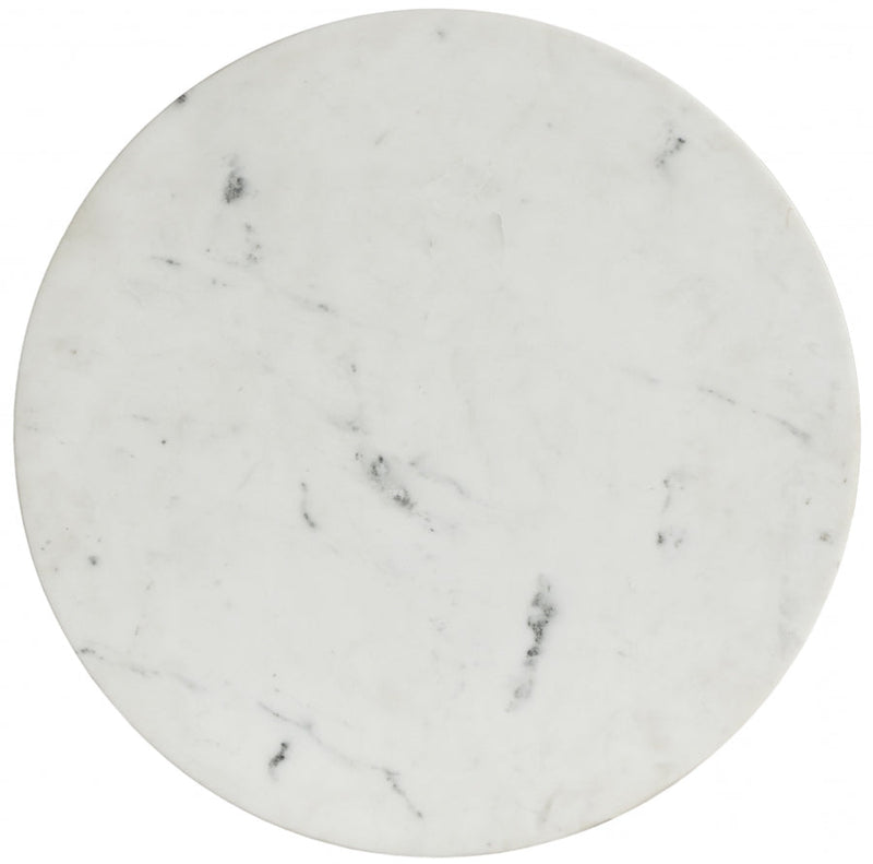 Emery Marble Top And Steel Base Coffee Table in White - 285-CT