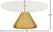 Emery Marble Top And Steel Base Coffee Table in White - 285-CT