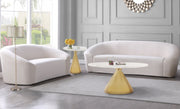 Emery Marble Top And Steel Base Coffee Table in White - 285-CT