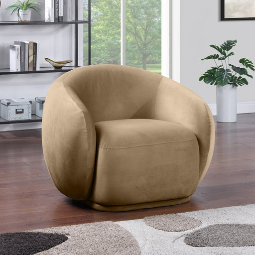 Emery Velvet Upholstered Accent Chair in Beige - 44044Beige-C