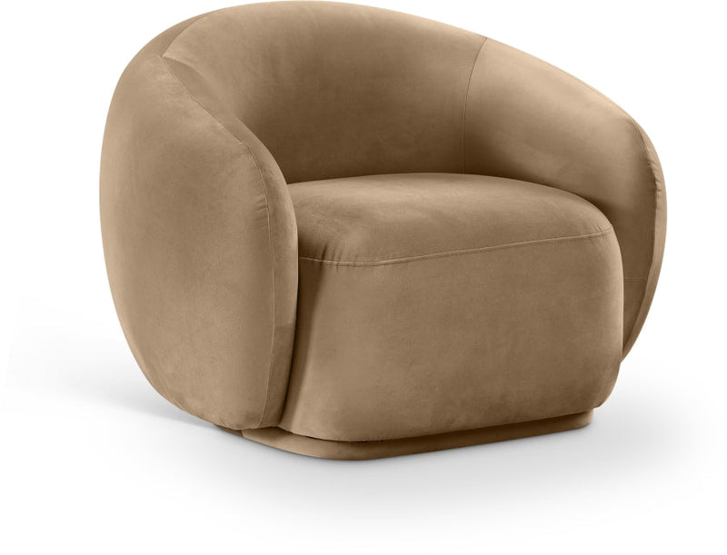 Emery Velvet Upholstered Accent Chair in Beige - 44044Beige-C