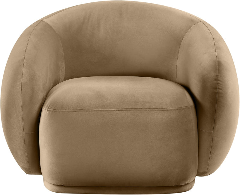 Emery Velvet Upholstered Accent Chair in Beige - 44044Beige-C