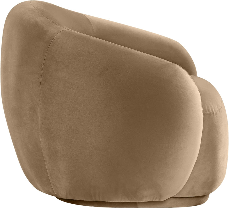 Emery Velvet Upholstered Accent Chair in Beige - 44044Beige-C