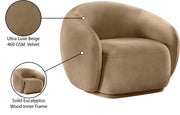 Emery Velvet Upholstered Accent Chair in Beige - 44044Beige-C