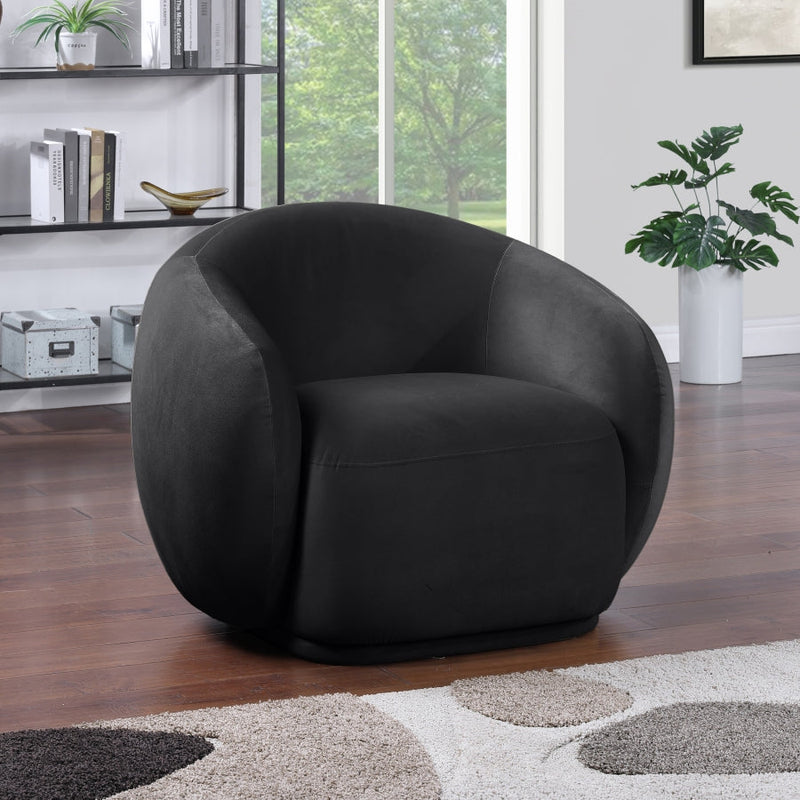Emery Velvet Upholstered Accent Chair in Black - 44044Black-C
