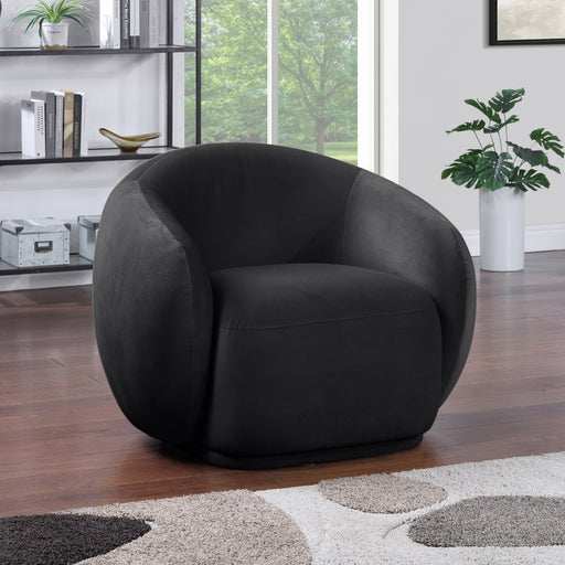 Emery Velvet Upholstered Accent Chair in Black - 44044Black-C