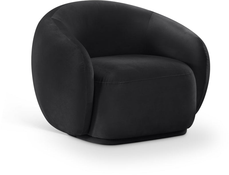 Emery Velvet Upholstered Accent Chair in Black - 44044Black-C