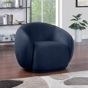 Emery Velvet Upholstered Accent Chair in Blue - 44044Navy-C
