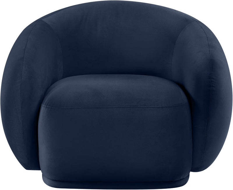 Emery Velvet Upholstered Accent Chair in Blue - 44044Navy-C