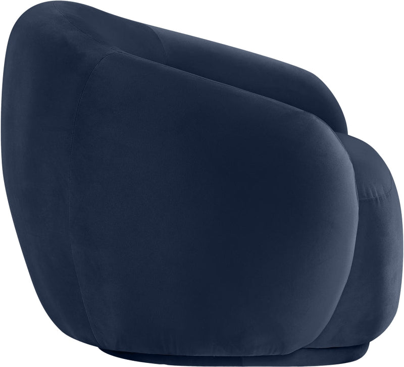 Emery Velvet Upholstered Accent Chair in Blue - 44044Navy-C