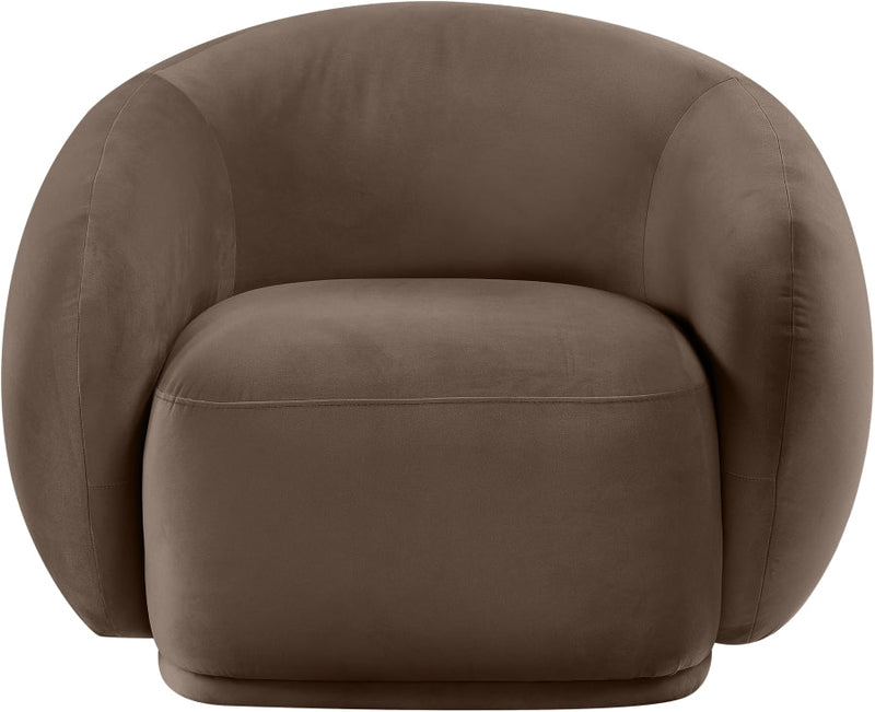Emery Velvet Upholstered Accent Chair in Brown - 44044Brown-C