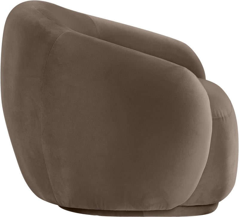 Emery Velvet Upholstered Accent Chair in Brown - 44044Brown-C