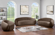 Emery Velvet Upholstered Accent Chair in Brown - 44044Brown-C