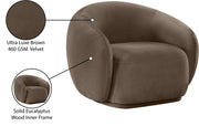 Emery Velvet Upholstered Accent Chair in Brown - 44044Brown-C