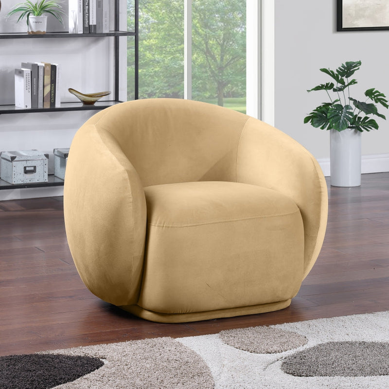 Emery Velvet Upholstered Accent Chair in Camel - 44044Camel-C