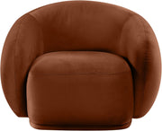 Emery Velvet Upholstered Accent Chair in Cognac - 44044Cognac-C