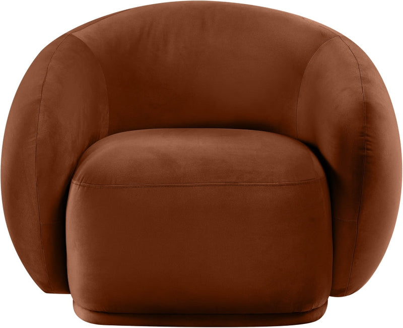 Emery Velvet Upholstered Accent Chair in Cognac - 44044Cognac-C