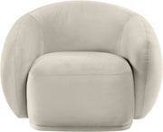 Emery Velvet Upholstered Accent Chair in Cream - 44044Cream-C